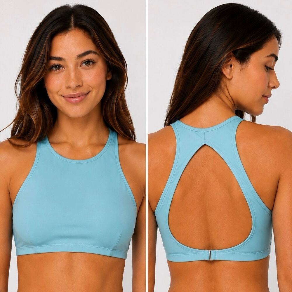 Dippin Daisy’s Swim Top Women’s Sz XL Blue(Crystal) Scuba Material Swimwear NWT